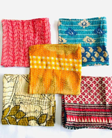Serviettes Kantha Modernes Personnalisables Faites à la Main, Couvre-Plats Brodés Colorés pour la Maison, la Cuisine, la Salle à Manger et les Fêtes