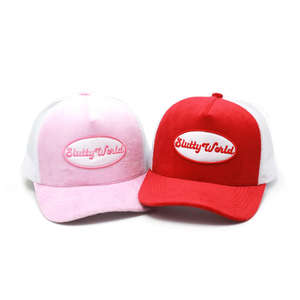 Casquettes de baseball en maille de camionneur avec broderie personnalisée de haute qualité, concevez votre propre logo, vente en gros de casquettes de camionneur en velours - Product Image 1