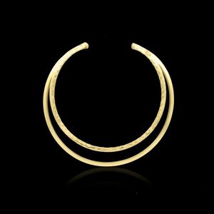 Hammered Flexible Tribal Brass Choker Ethnic Brass Choker Necklace Brass <b>Cuff</b> Necklace Collar Necklace Silver Choke - Product Image 4