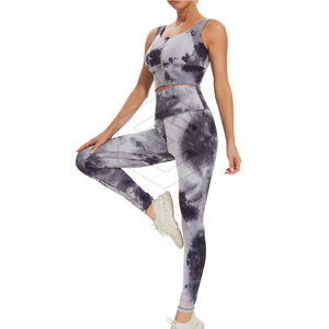 Conjunto de Yoga de cintura alta Leggings Sujetador deportivo Ropa de fitness estirable de talla grande Conjunto de yoga para mujer - Product Image 1