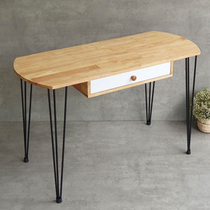 BD68107 Hairpin <b>Iron</b> Legs Desk with Small Drawers 120x50cm Computer Desk with Practical Storage Features - Product Image 2