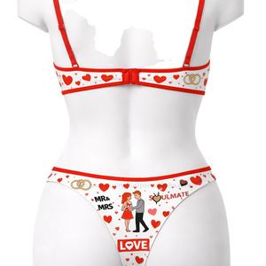 Conjunto de Ropa de Dormir y Descanso para Mujer con Estampado de Pareja, Precio de Fábrica |   Ropa Interior 100% Poliéster, Cómoda y Elástica |   RTS Samavia Wear - Product Image 2