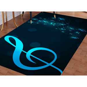 Printed <b>Rug</b> - Treble Clef <b>Rugs</b>, Girl Room <b>Rug</b>, Modern <b>Rugs</b>, Art <b>Rug</b>,<b>Chenille</b> <b>Rug</b> - Product Image 2