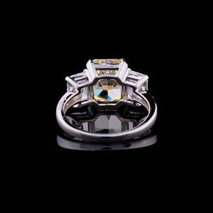 แหวนเงินแท้ 925 ประดับเพชรเหลือง สำหรับผู้หญิง ชุดเครื่องประดับเงินแท้ S925 พร้อมเพชร 7 * 9 สไตล์ยุโรปและอเมริกา หรูหราเบาๆ สำหรับงานแต่งงาน - Product Image 4