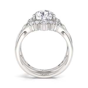 Jeulia Vintage Leaf Pear Cut <b>Bridal</b> <b>Jewelry</b> <b>Set</b> in Sterling Silver - Product Image 3