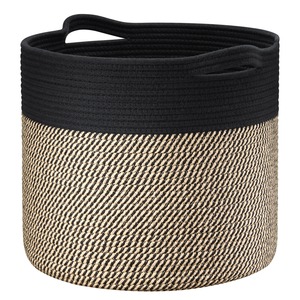 Panier en macramé noir et marron, organisateur de rangement polyvalent, élégant, fonctionnel et décoratif pour la chambre à coucher, la cuisine, le salon, en provenance d'Inde - Product Image 1