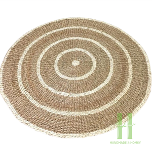Wholesale Seagrass <b>Rug</b> Natural Round Carpet for Living Room and Bedroom OEM Designs Customized Handmade in Vietnam - Product Image 5