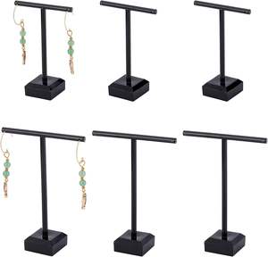 Pendiente desmontable de acrílico negro, soporte de barra en T, tiendas de joyería, accesorios de fotografía, estante de exhibición de pendientes transparente - Product Image 1