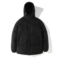 Veste matelassée à capuche pour homme en toile tricotée personnalisée de haute qualité, grande taille, 100 % polyester, fermeture éclair, hiver, vente en gros