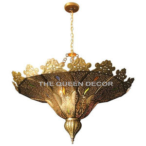 Handmade Iron Metal Round Shape Grey Finish Moroccan <b>Chandeliers</b> Lamp Modern Fancy Fixture Customized Wall Hanging - Product Image 5