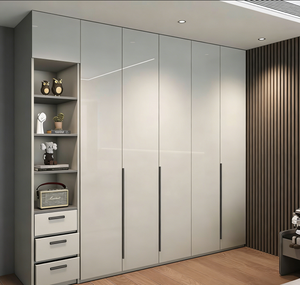 <span class=keywords><strong>ตู้</strong></span><span class=keywords><strong>เสื้อผ้า</strong></span>สีขาวเงาแบบกำหนดเองพร้อมบาน<span class=keywords><strong>เลื่อน</strong></span> ชั้นวางปรับได้ และราวแขวนสำหรับจัดระเบียบห้องนอน - Product Image 5