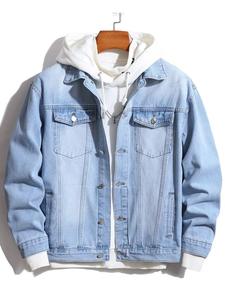 Wholesale High Quality Streetwear Punk <b>Thin</b> 100% Cotton Eco-Friendly Custom Logo Blank Denim <b>Jacket</b> for <b>Men</b> - Product Image 2