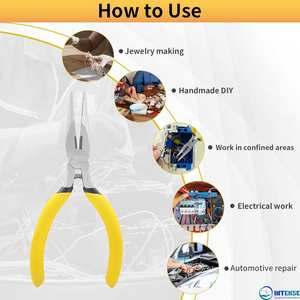 Juego de alicates de punta fina de acero inoxidable con cortador lateral y mordazas dentadas para la fabricación de joyas de precisión - Product Image 5