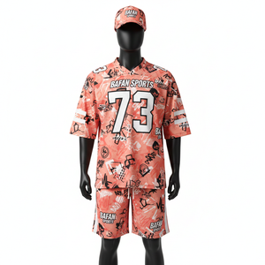 Conjunto de Pantalones Cortos de Fútbol para Hombre, Alta Calidad, 160 GSM, Poliéster Interlock, Absorbe la Humedad, Color Rosa Coral, Logotipo Personalizado - Product Image 1