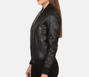 Prix raisonnable Dernière conception Meilleure qualité Mouton personnalisé Nappa Corps en cuir Manches Letterman Varsity Vestes pour les femmes - Product Image 2