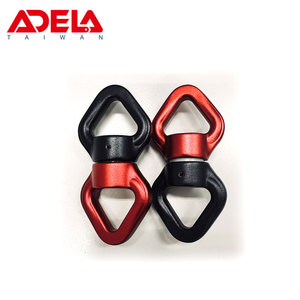 Point d'ancrage pivotant en aluminium avec anneau en D, rotation à 360 degrés, rouge et noir, double anneau, équipement de protection contre les chutes - Product Image 3
