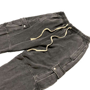 Wholesale Straight Leg Sweat Pants Heavyweight French Terry Oversize <b>Vintage</b> Acid Wash Sweatpants for Men - Product Image 2