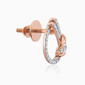 Dernières boucles d'oreilles élégantes en or rose avec diamants en forme de poire - Product Image 6