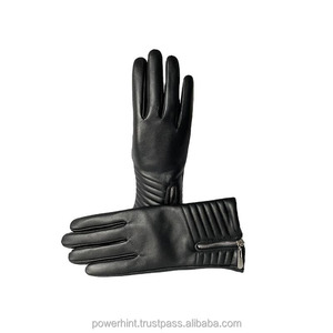Usine directe écran tactile tricoté doublure hiver gants en cuir véritable pour femmes et hommes doux dos couleur conduite mitaines - Product Image 5