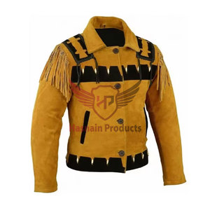 Venta al por mayor de chaqueta de cuero de gamuza de primera calidad para los hombres de alta calidad de lujo chaqueta de moda personalizable último diseño patrón de decoración - Product Image 1