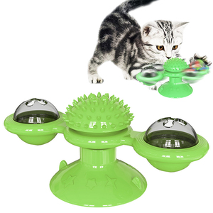 Moulin à vent chat jouet interactif jouets pour animaux de compagnie pour chats Puzzle chat jeu jouet avec tourbillon plateau tournant pour chaton brosse dents fournitures pour animaux de compagnie - Product Image 2