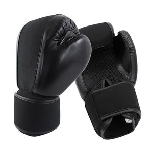 Gants de boxe unisexes pour l'entraînement-Cuir léger usage domestique couleur noire - Product Image 2