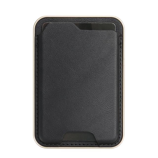 Phone Card Slot Ultra-Thin Gold-Edged Magnetic Vegan Leather Card Bag