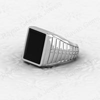 Bague Chevalière Couronne en Argent Sterling 925 Massif et Onyx Noir Lisse, Meilleure Vente, Personnalisée, Faite à la Main, Tendance, Certifiée, Fine, pour Homme