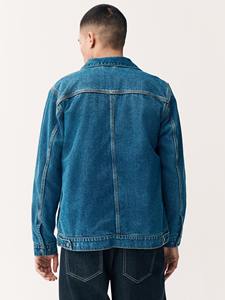 Personalizado de los hombres chaquetas de mezclilla azul 100% algodón logotipo frontal a prueba de viento transpirable Casual elegante prendas de vestir exteriores ODM al por mayor - Product Image 2