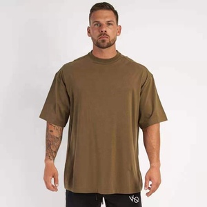 100% Cotton Oversized Loose Baggy Fit High Quality Crew Neck Drop Shoulder Custom Logo Summer <b>Mens</b> T-Shirt Plus Size T-Shirt - Product Image 3