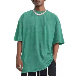 Acid เสื้อยืดเปล่าสำหรับผู้ชายเสื้อยืดผ้าฝ้าย100% 300แกรมเสื้อยืดทรงแบ็กกี้ธรรมดาเสื้อยืดโอเวอร์ไซส์ - Product Image 5