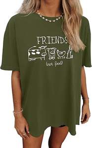 Vente en gros T-shirt ample surdimensionné pour femmes avec broderie personnalisée T-shirt en coton OEM pour la mode urbaine - Product Image 4