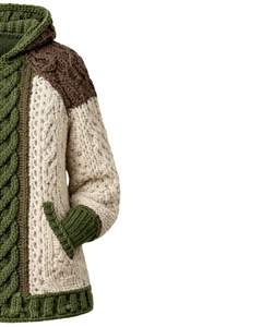 Suéter con Capucha de Punto Trenzado Verde Marrón Personalizado para Mujer, Suéter Grueso de Invierno Cálido, Estilo Hecho a Mano, Ropa Casual de Calle para Mujer - Product Image 4