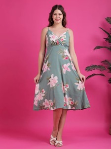 Nueva moda vestido bohemio indio para mujer bloque de mano impreso algodón Floral verano desgaste elegante ODM suministro para fiestas - Product Image 2