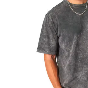 Wholesale Acid <b>Washed</b> 100% Cotton Men's T-Shirts High Quality Streetwear Distressed Custom Oversized Vintage Breathable - Product Image 5
