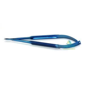 Tijeras de mango de microresorte de titanio, 7 pulgadas (18cm), 8mm d, puntas STR - Product Image 1