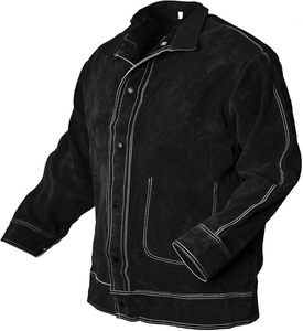 Chaqueta de Soldadura de Cuero para Hombre y Mujer, Chaqueta de Soldador Resistente, Chaquetas de Seguridad de Cuero Resistentes al Calor y las Llamas - Product Image 1