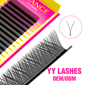 Cils individuels en forme de Y marron, cils en éventail volumineux, <span class=keywords><strong>C</strong></span> <span class=keywords><strong>D</strong></span> 0,07 MM, cils en éventail volumineux, boîte magnétique - Product Image 4