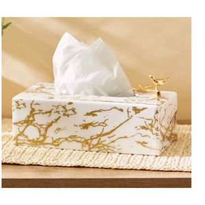 Conception avantageuse Boîte à mouchoirs en métal pour la décoration de la maison avec accent floral Boîte à mouchoirs de table Porte-serviettes pour les fournisseurs d'hôtels - Product Image 2