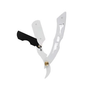 Maquinilla de afeitar de acero inoxidable de borde recto más vendida con mango de madera Maquinilla de afeitar plegable de seguridad para hombres para uso corporal - Product Image 3