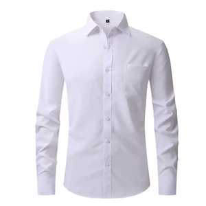 Camisa con botones de manga larga informal de rendimiento de secado rápido de Color sólido tejido con logotipo personalizado de fábrica al por mayor de Bangladesh para otoño - Product Image 4