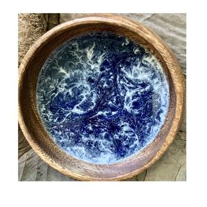 ชามถาดเสิร์ฟอาหารทำจากไม้เรซินสำหรับสลัดผลไม้อาหารทำจากเรซินหินอ่อนอีพ็อกซี่ทันสมัย - Product Image 2