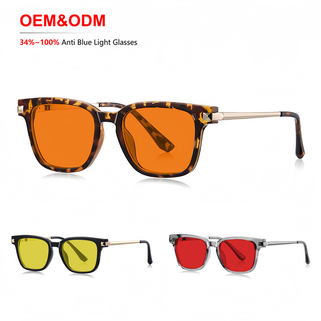 Bluelight Blocker Eyeglasses Blue Light Blocking Glasses Red Lens Reading Eyewear Orange Anti Blue-light Filter OEM Eye-glasses