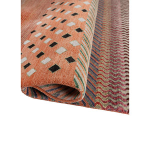 Alfombras Anudadas a Mano de Lana y Seda de Bambú con Patrón Geométrico Manchaha, Rosa y Morado, para Uso Doméstico, Modelo LES-2870 - Product Image 2