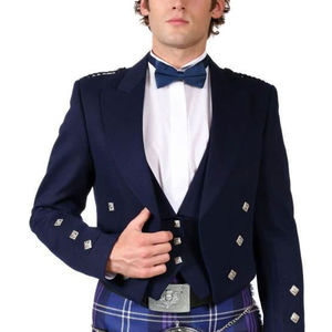 Chaqueta Escocesa Azul Estilo Príncipe Charlie, Productos en Oferta, Chaleco Charlie para Hombre, Chaquetas de Lana, Precios de Mayoreo - Product Image 4