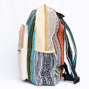 Mochila de Cáñamo Unisex Hecha A Mano Estilo Natural Cierre de Cremallera Ligero Correa Ajustable Cómoda Transpirable Durable PC - Product Image 3