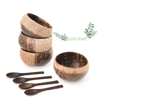 Cuenco de cáscara de coco orgánico ecológico para artesanía 100%, diseño personalizado, logotipo grabado láser de tamaño pequeño Natural de Vietnam - Product Image 2