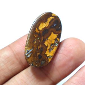 หินโอปอลโบลเดอร์โอปอลจากออสเตรเลียขนาด42.00กะรัตอัญมณีหลากไฟทรงหลังเบี้ยขนาด32X18X8มม. โอปอลโบลเดอร์สำหรับทำเครื่องประดับอัญมณี - Product Image 4