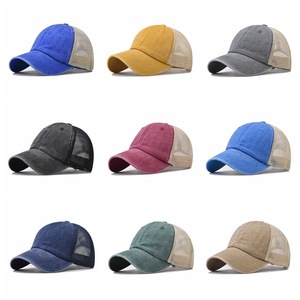 Gorra de camionero Lisa desgastada para hombre, logotipo personalizado con estampado bordado, Sin estructura, 6 paneles, venta al por mayor, terciopelo apropiado para exteriores - Product Image 2