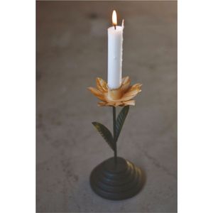 Porte-bougie en métal vintage en forme de fleur, bougeoir décoratif shabby chic floral pour centre de table de mariage, décoration de la maison - Product Image 1